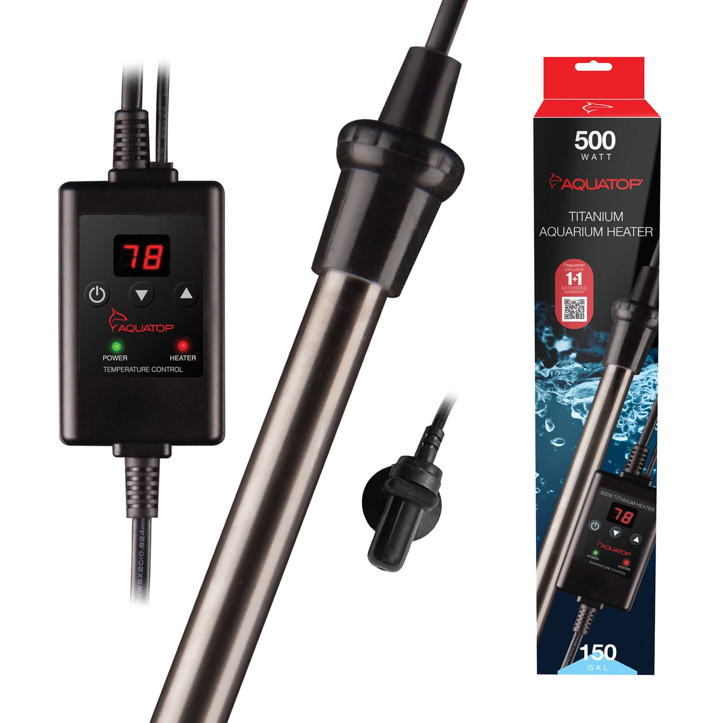 Aquatop 500 Watt Titanium Aquarium Heater with Digital Controller